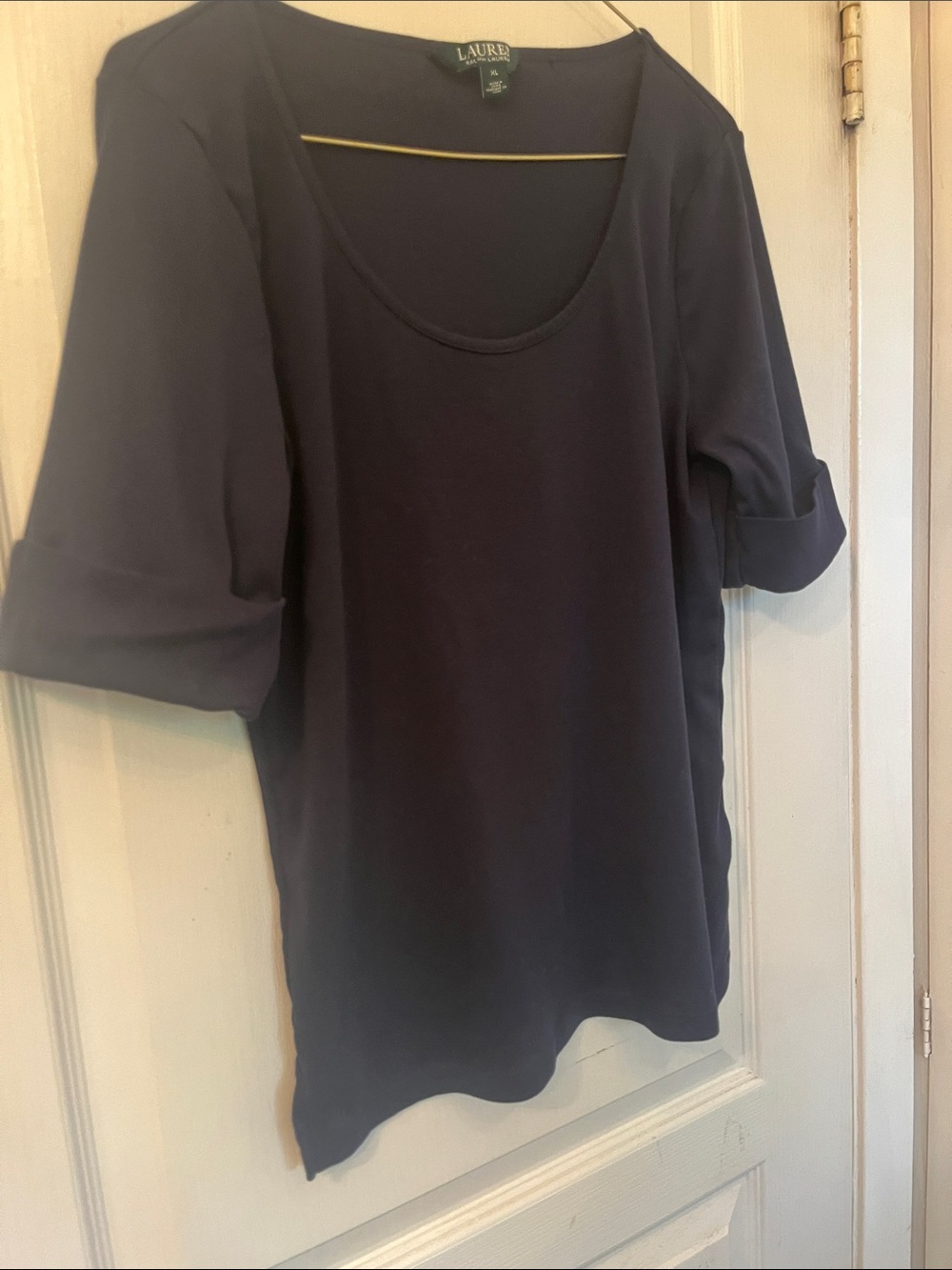 Lauren Ralph Lauren Navy Scoop Neck Short Sleeve Tee